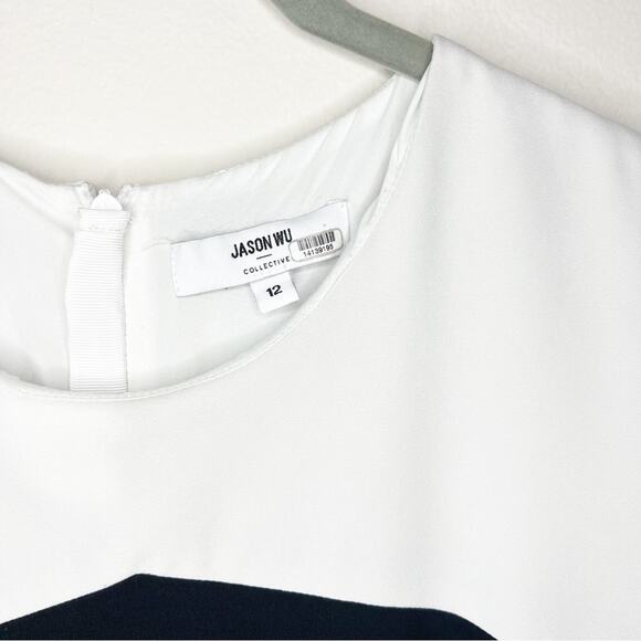 Jason Wu Collective Red Jacquard Colorblock Short Sleeve Mini Dress Size 12 - Picture 4 of 8